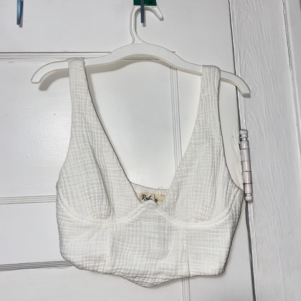 White woven crop top